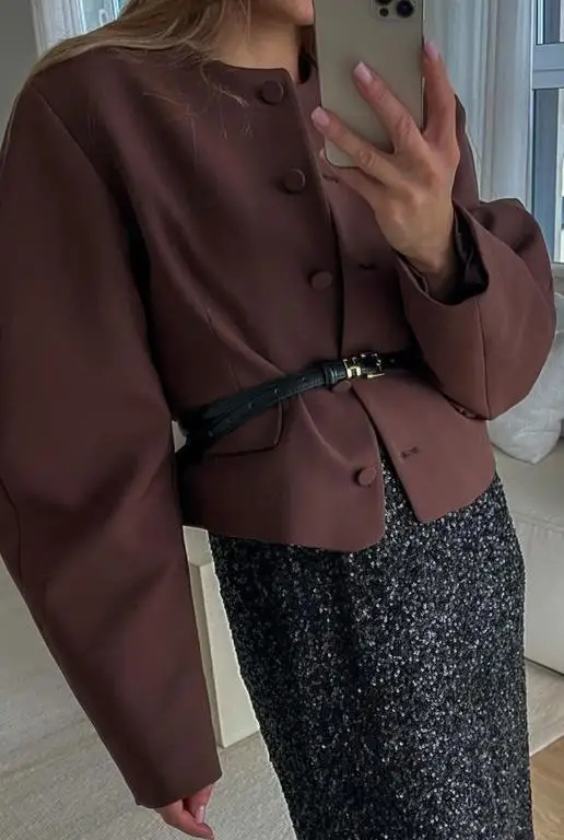 2025 Autumn/Winter New Women's Fashion Leisure Vacation Solid Color Long Sleeve Vest Jacket Women's Wear