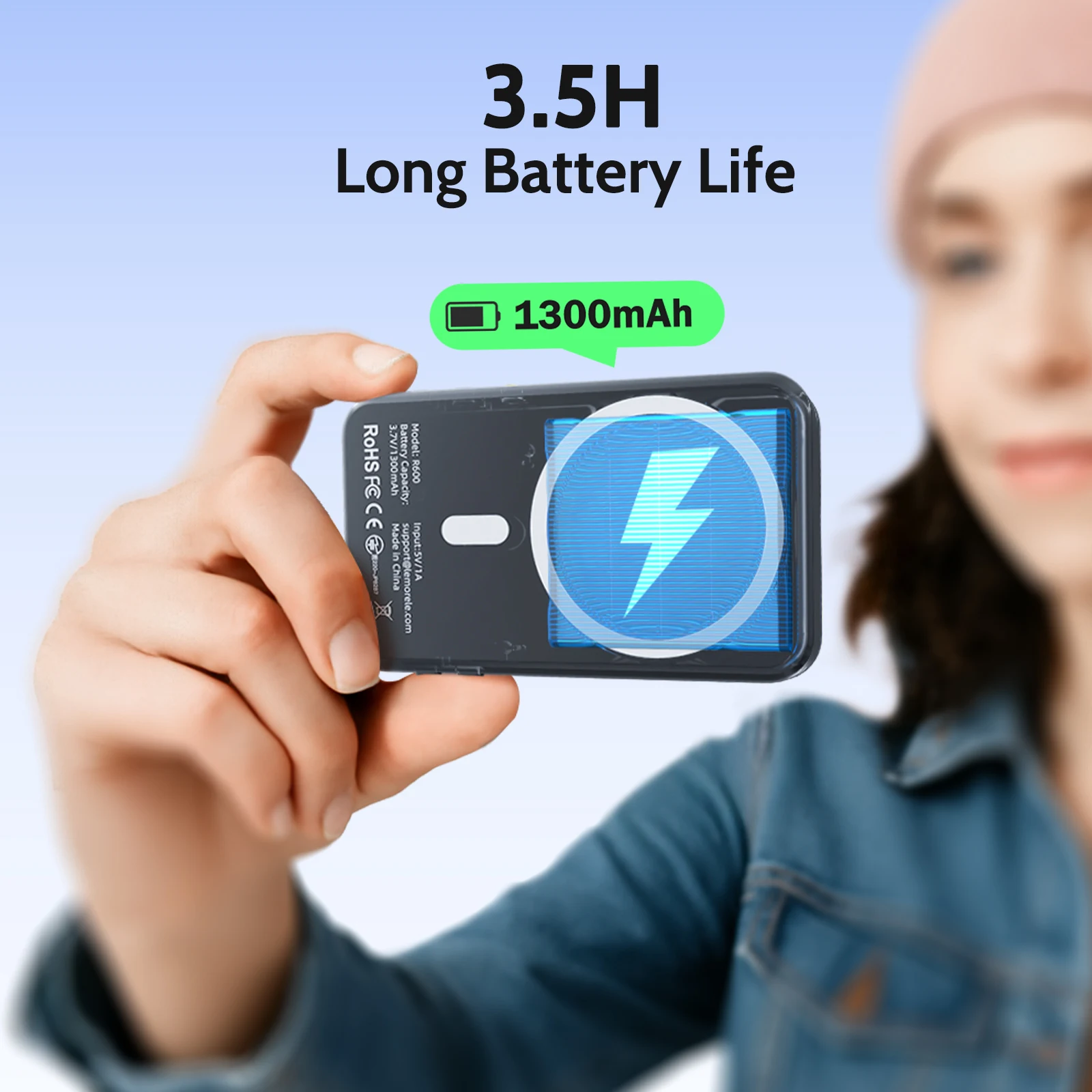 Lemorele extension de Transmission d'image sans fil Zoom photographie vue en temps réel récepteur Bluetooth 5.0 pour Camping voyage Vlog