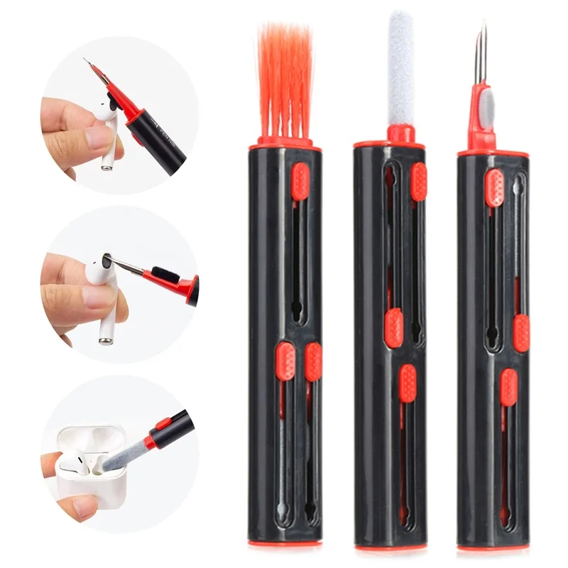 3 In 1 Multi-Function Bluetooth Earphones Cleaning Pen Tool Earbuds Case Clean Tool Earbuds Cleaning Brush For Airpods Pro 3 2 1