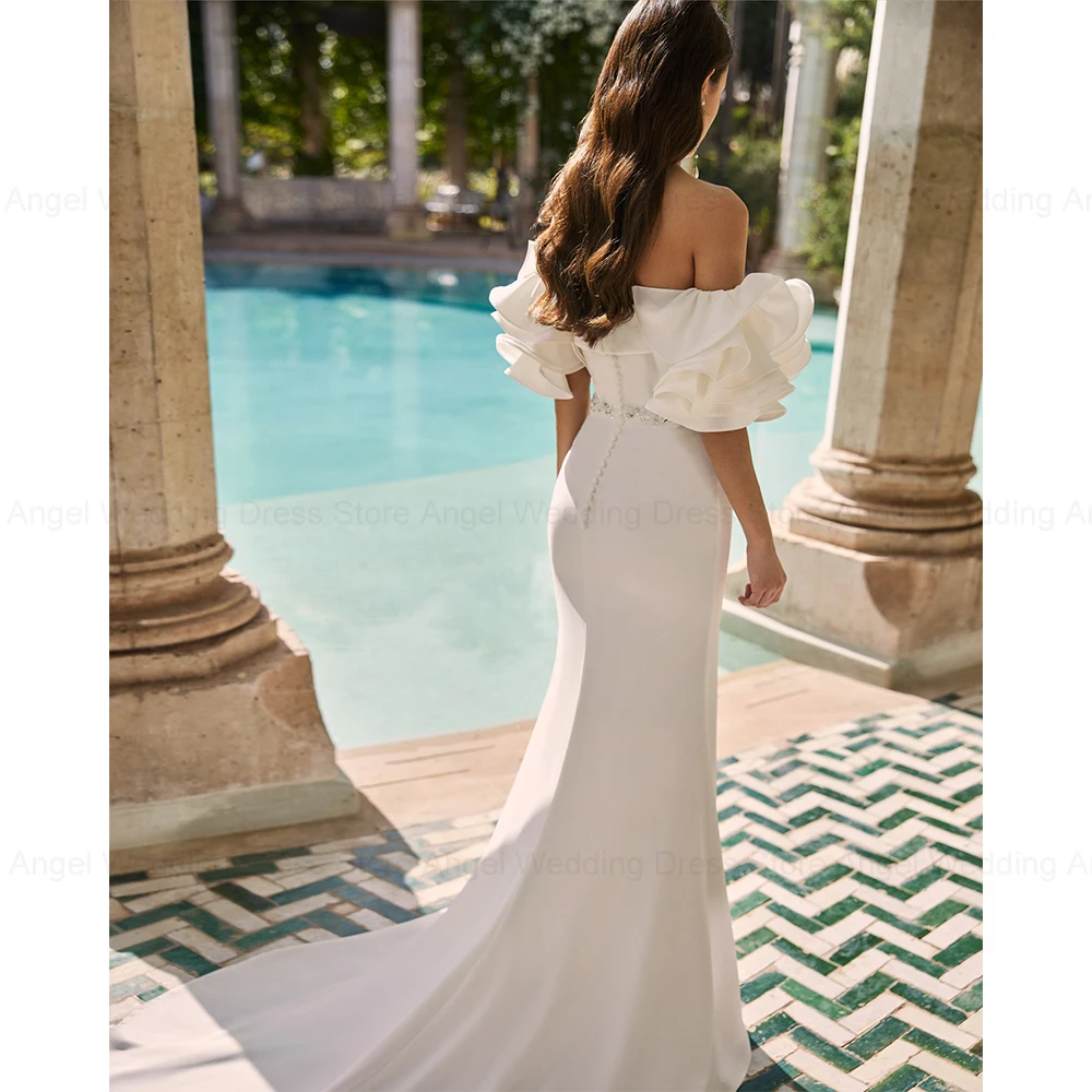 ANGEL Modern Style Wedding Dresses 2024 New Mermaid Off the Shoulder Beading Pleated Bridal Gowns High Quality Vestidos de Novia