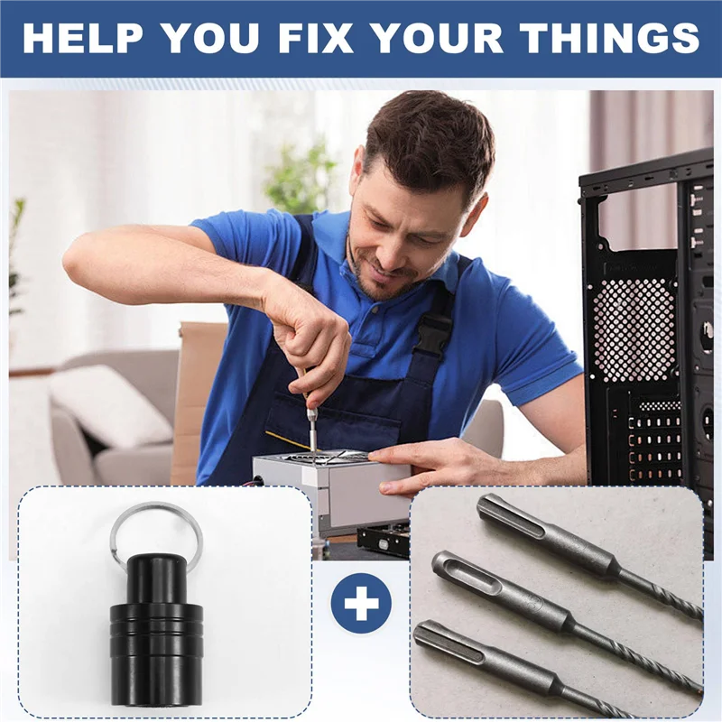 

ABKW-6 PCS SDS Shank Bits Holder Keychain Quick-Change Extension Bar Drill Bit Holder Quick Change Connect Rod Tool Set