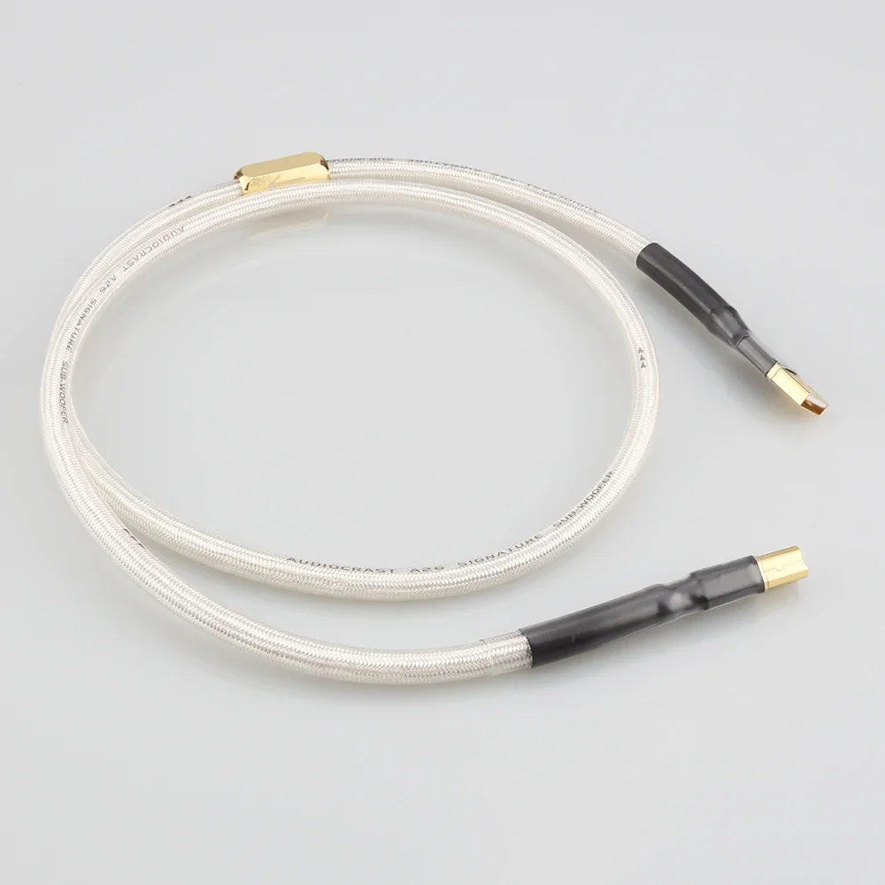 Audiocrast A26 HiFi USB Cable 6N OCC Silver‑Plated Type A‑B Digital Data Cable QED Style for DAC Audiophile Audio System
