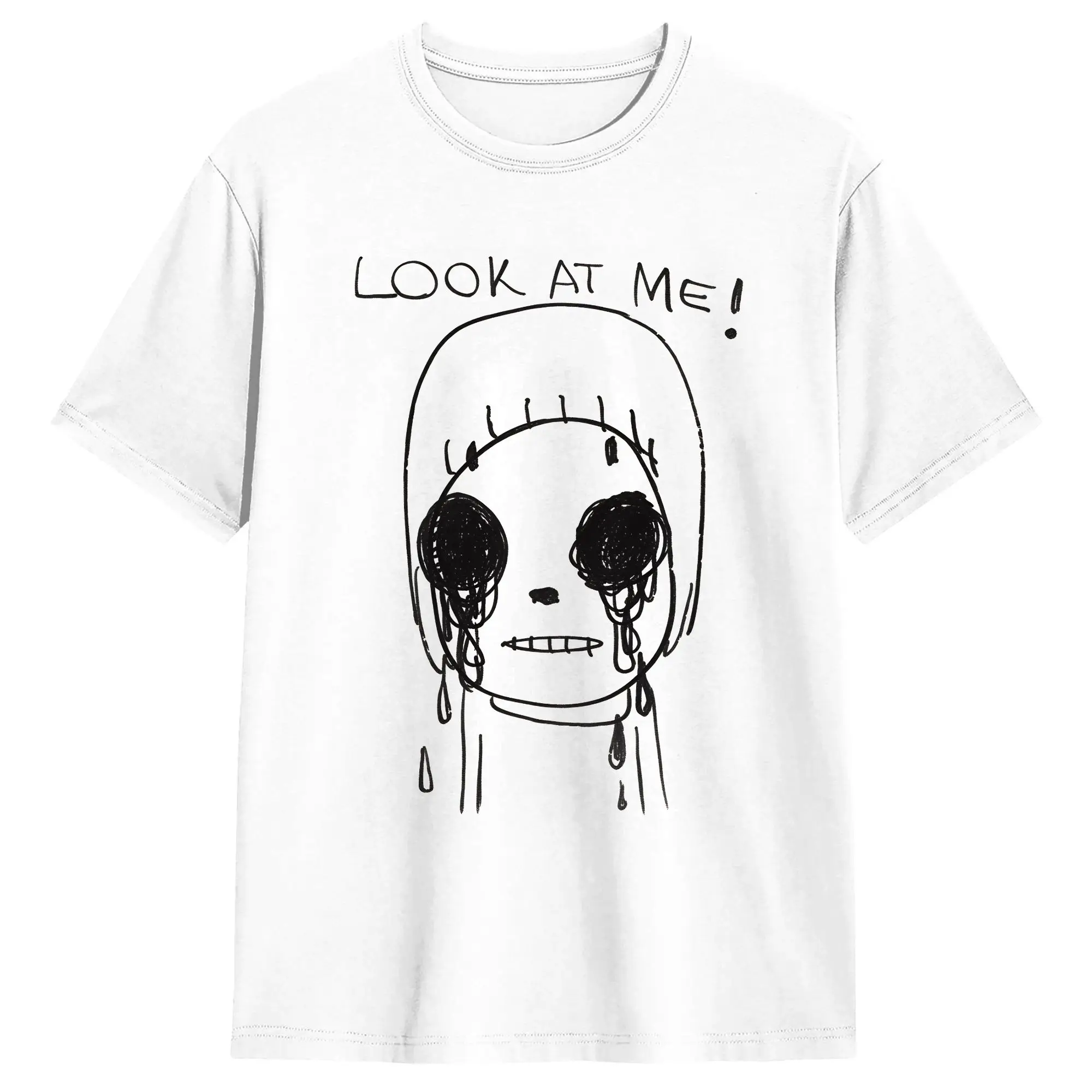 Mens T-Shirt Look At Me! T Shirts Hipster Yoshitomo Nara Beach Tee Shirt Y2K Fun Cotton Tops Plus Size 5XL