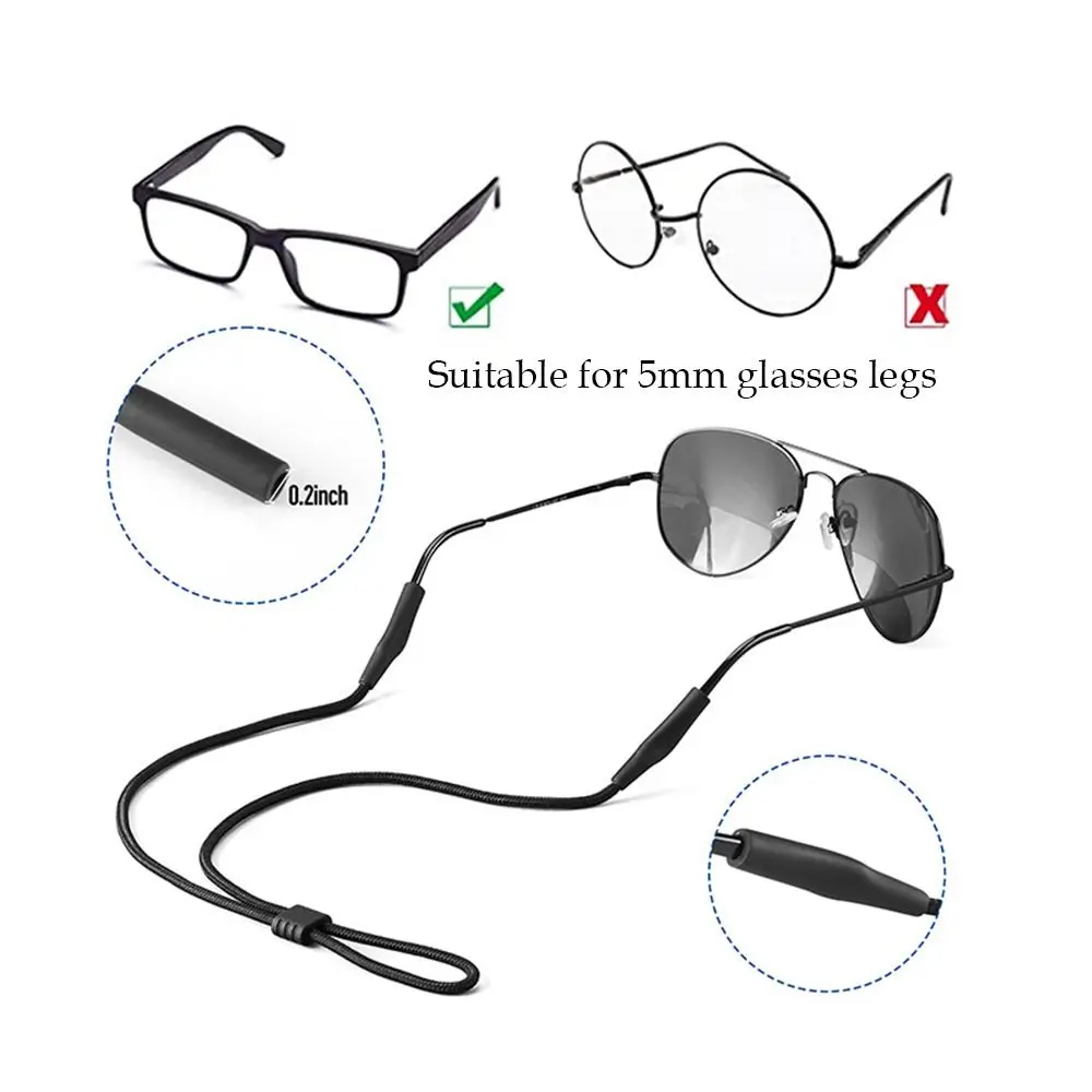 1/3Pcs Neck Cord Adjustable Eyewear Rope String Holder Scalable Glasses Strap Sports Silicone Anti-Slip Strings Glasses Rope