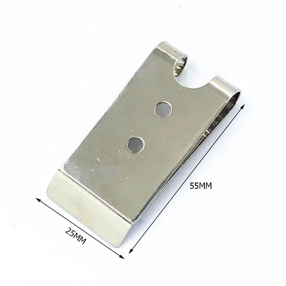 

Металлический зажим для ремня с двойными отверстиями, кобура, чехол, зажим для ремня для кожи DIY (серебро)