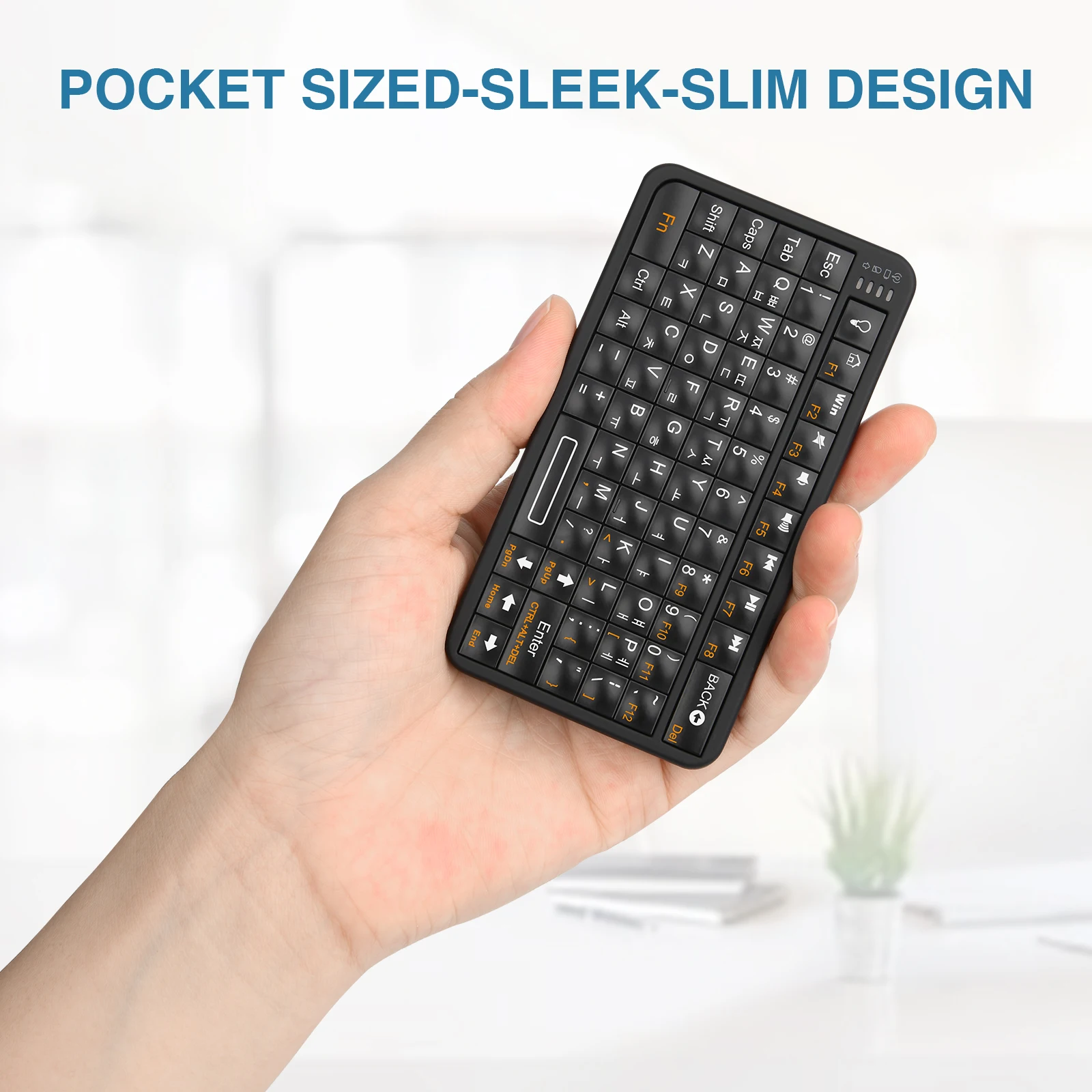 Rii 518BT Korean/English/Russian Keyboard  Bluetooth Keyboard Rechargeable Slim Travel Size Wireless Keypad For Android TV Box