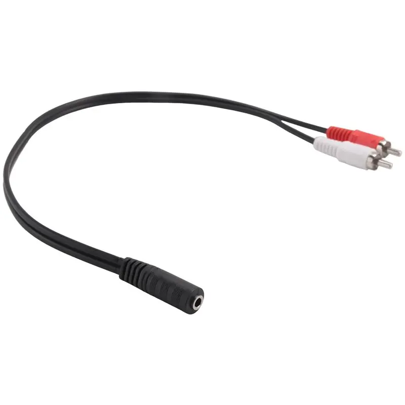 ABUO 3.5mm Stereo Female to 2 RCA Male AV Cable Adapter, 30.7cm, Black/White/Red