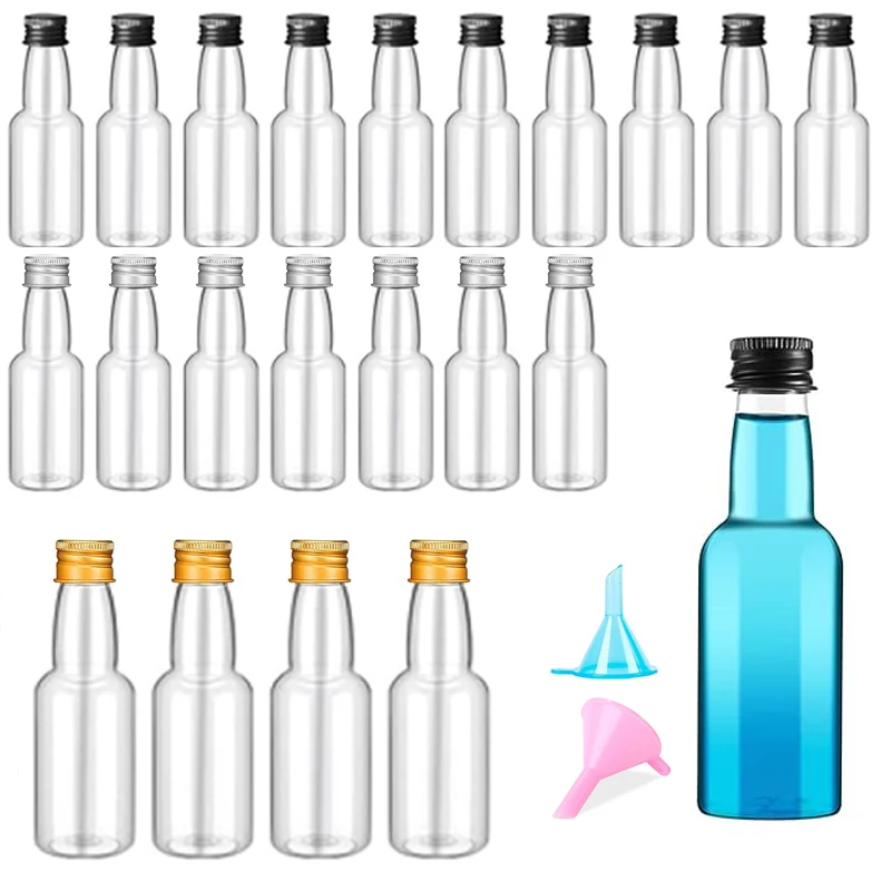 50Pcs 30-150ML Portable Plastic Mini Juice Bottles For Wine Juice Beverage Oil Seasoning Reusable Liquor Bottle Drink Containers