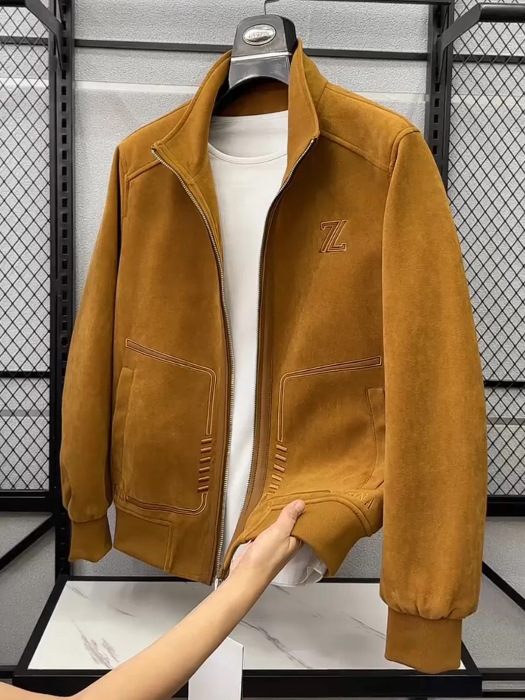 

New Men's Stand Collar Jaet Spring Autumn High Quali Versatile Faionable Cool Personali Youthful Stand Fit Long Sl...