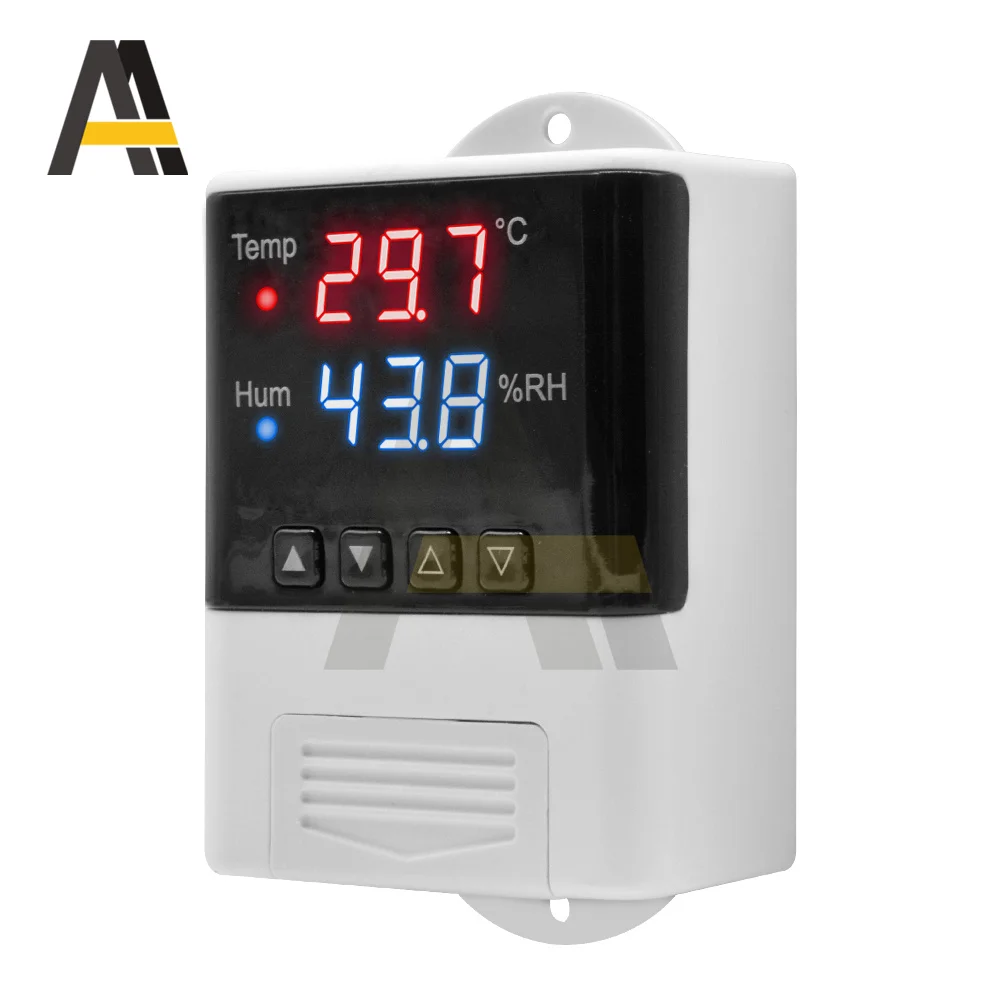 DTC3200 Intelligent Temperature Humidity Controller SHT20 Sensor AC 110V-220V Dual Microcomputer Thermostat with Relay Output