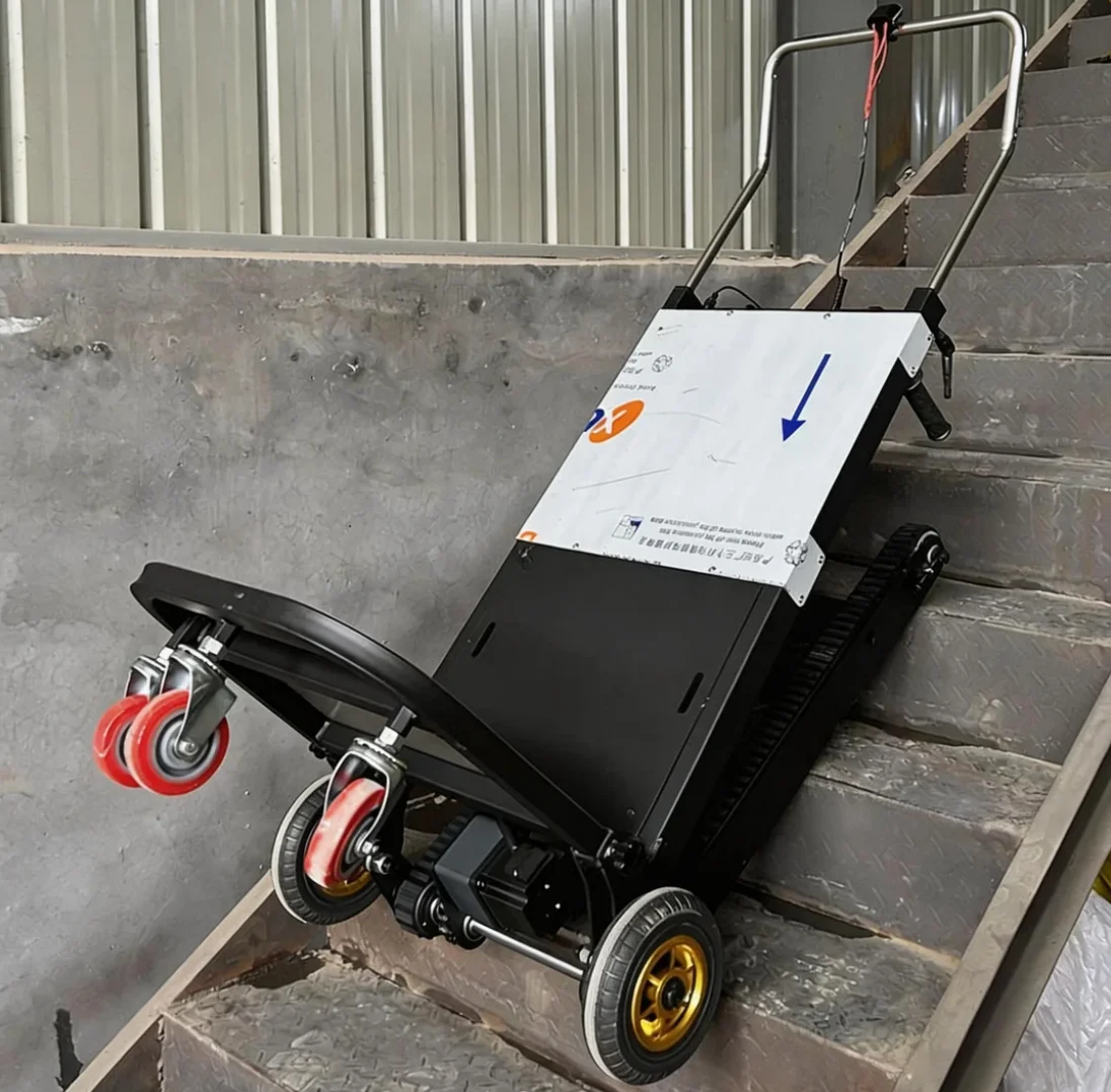 Powered Stair Climber 250kg Powered Hand Truck Stair Climbing Crawler Luggage Trolley Tracking Stair Climbing Trolley