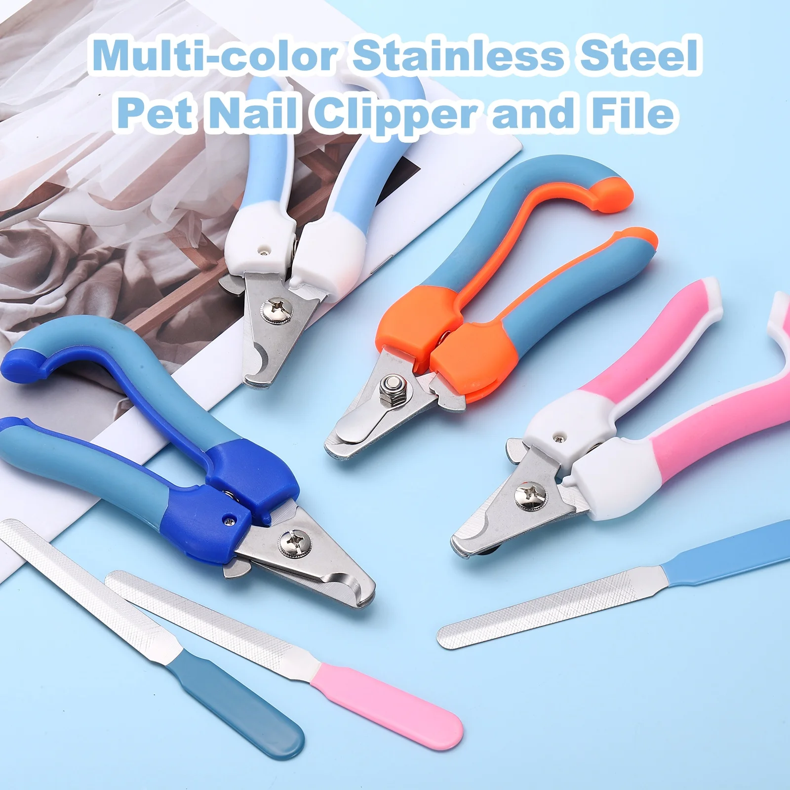 Pet Nail Clipper with Nail File Trimmer with Safety Guard Professional Grooming Tool for Indoor Small Dog Cat Kitten