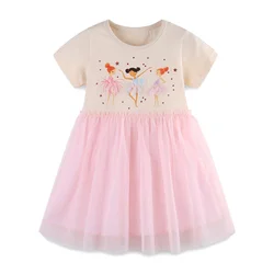 Jumping Meters Fairy Tale Summer Princess Girls Dresses Kids Vestidos Party Birthday Baby Clothing Embroidery Dress Wedding