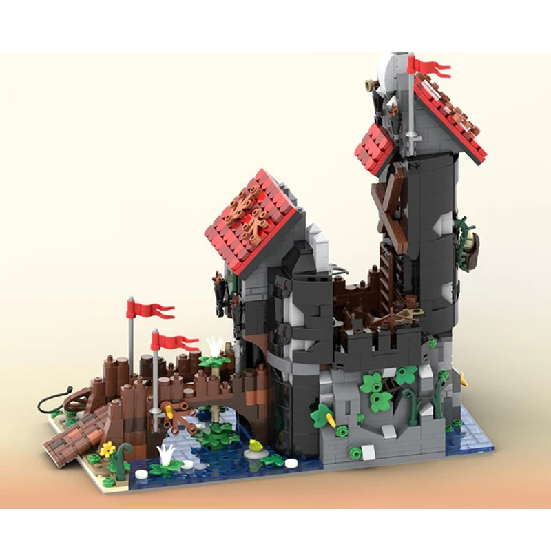 immersive medieval wolf castle tower bricks robbers hideout blocks ruin treasure architecture moc den building military klocki