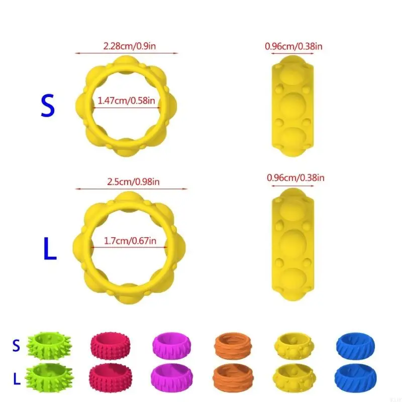 W3JF BAMBINI Attività sensoriale Anelli calmanti ​​giocattolo per sollievo dallo stress e ansia