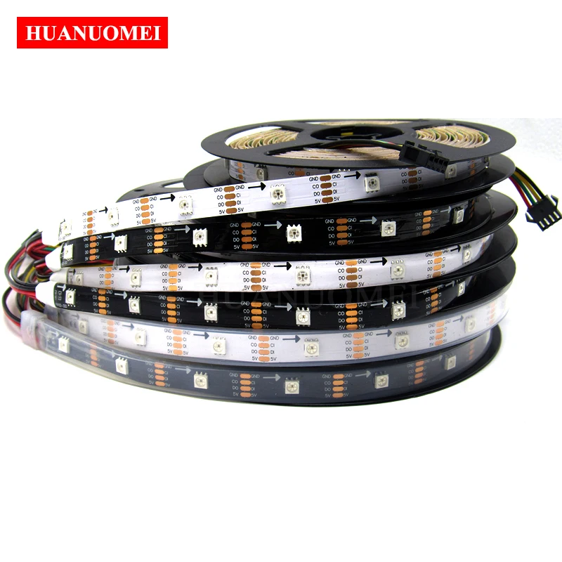 5V 32LEDs/M SK9822 Individually Addressable LED Strip 5050 SMD RGB Pixel APA102 Digital Flexible Tape Lights TV Magic Color Lamp