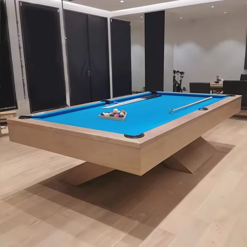 2024 Hot selling modern style simple solid wood cross-legged design 8ft 9ft slate 8 ball pool table accessories