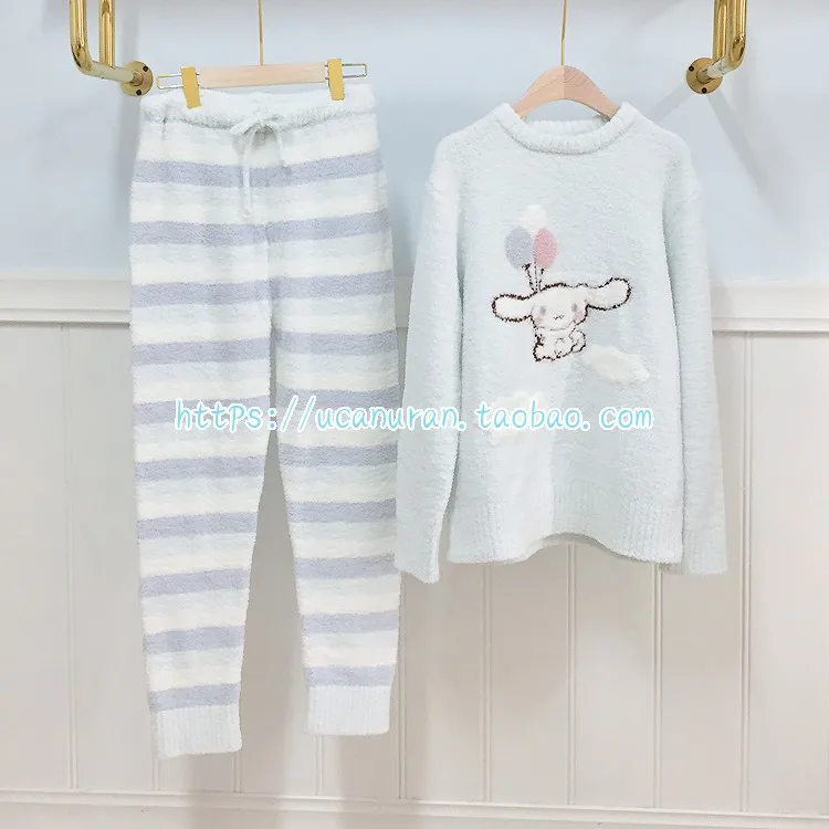 Japan Style GP Winter Cute Cinnamon roll Dog Pajamas Set Cute Lounge Wear Knitted Gelato Pjs Sweater Home Wear Sets