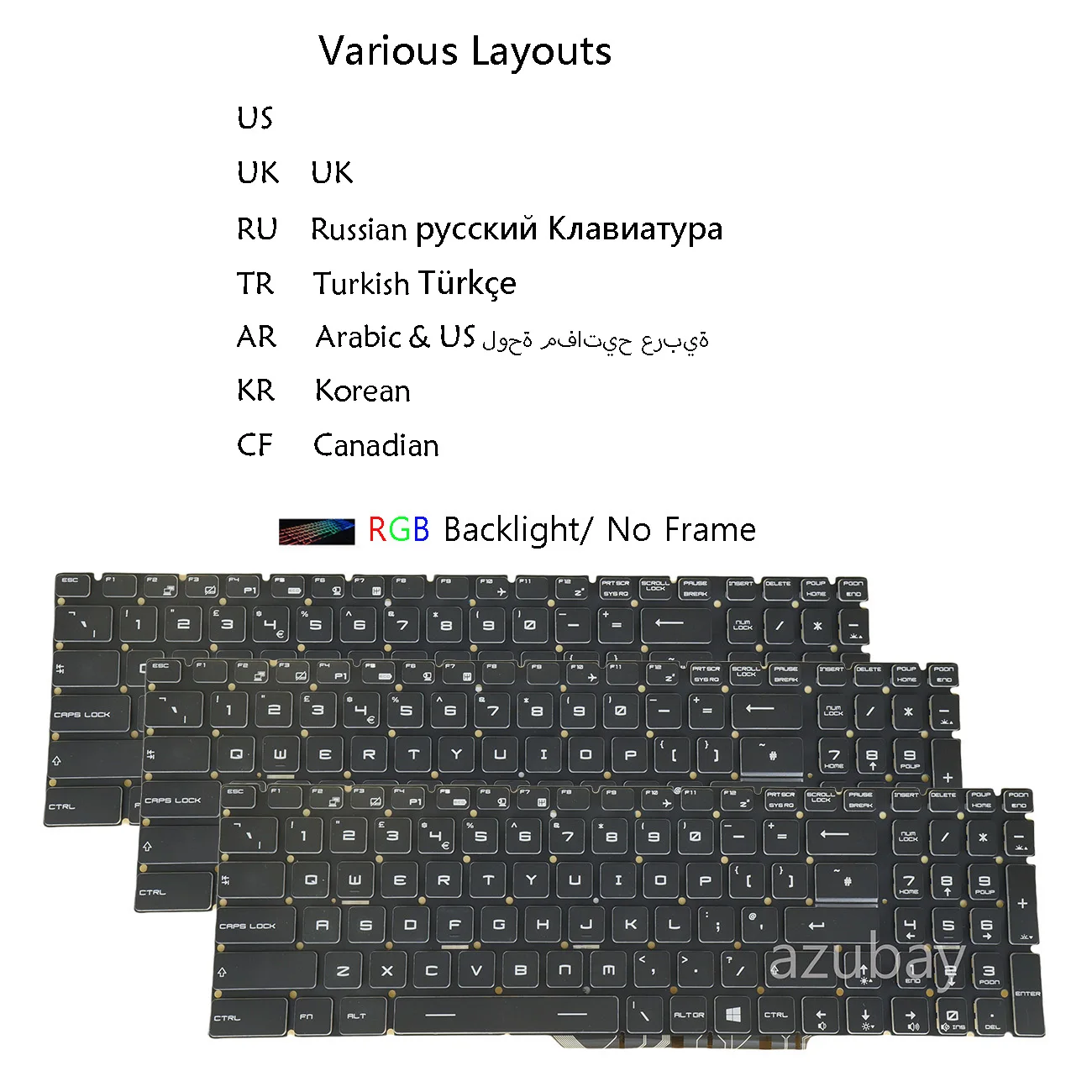 RGB Backlit Keyboard For MSI MS-16K4 MS-16L2 MS-1771 MS-1772 MS-1773 MS-1775 1776 US UK Russian Turkish Arabic Korean Canadian