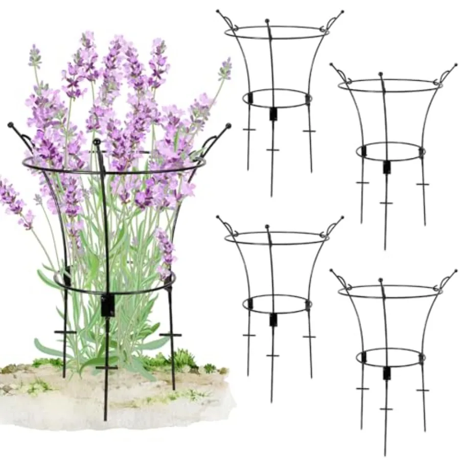 

Pack Large Peony Cages and Supports, 3. H X 13. D Metal Peony Support Rings, Tall Plant Support Garden Stakes for Outdoor Plant