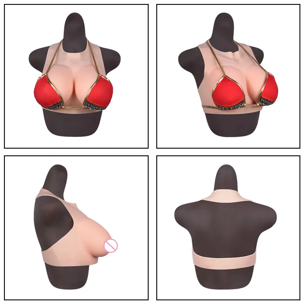 

Plump Fake Boobs Plate Tights Silicone Breast Forms Bodysuit For Trans Crossdress Shemale Dragqueen Celebrity Cosplay Underwear