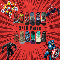 5/10 Pairs Avengers Cartoon Socks Men Women Hip Hop Street Fashion Funny Casual Crew Socks