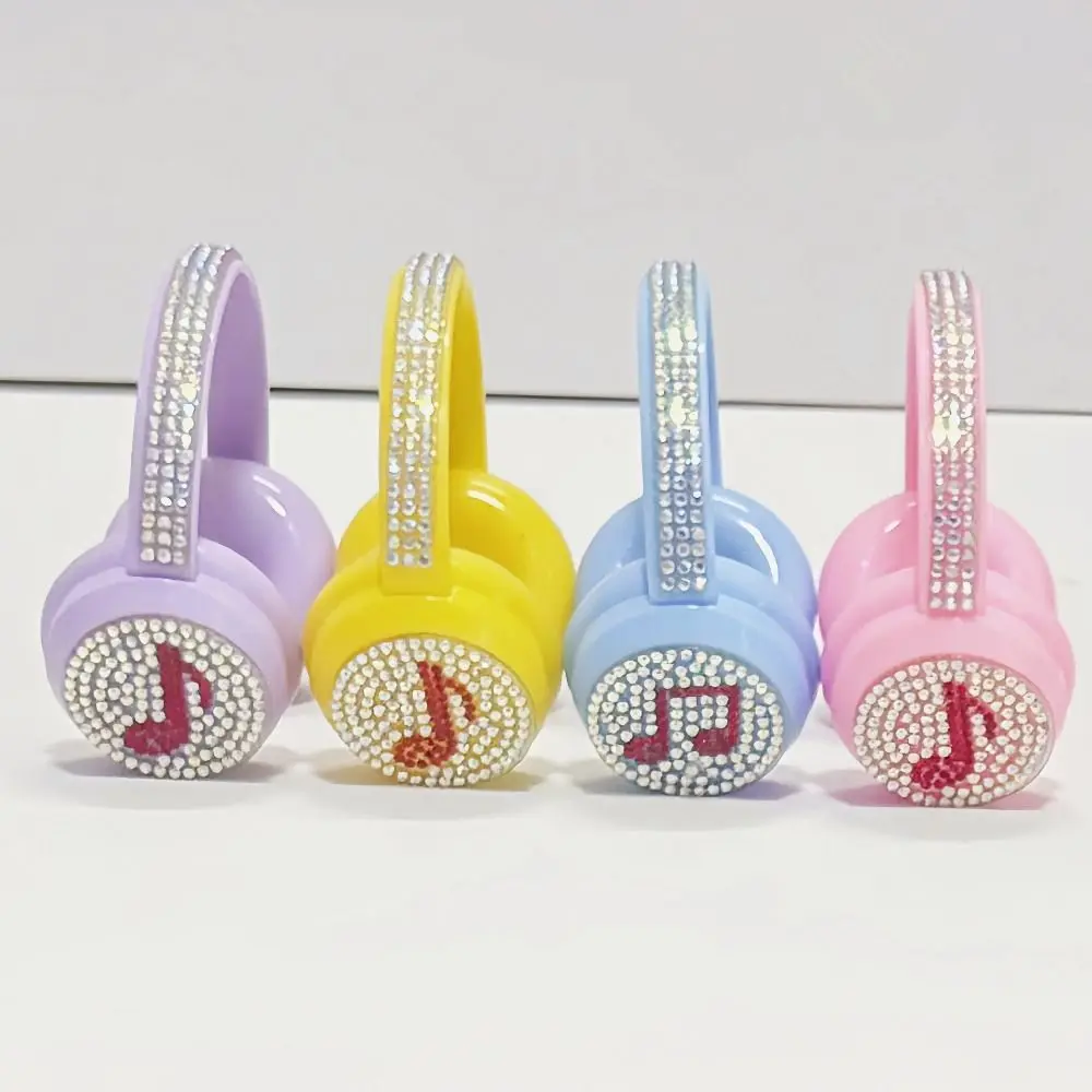 หูฟังประดับเพชรเทียม พลาสติก DIY อุปกรณ์ตกแต่งหูฟัง สำหรับ V1 V2 และตุ๊กตาผ้าฝ้ายขนาด 17 ซม.