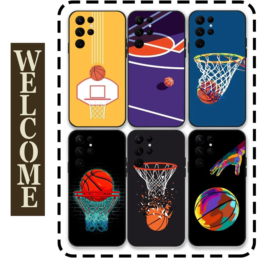 

Basketball Sport Design Phone Case for Samsung Galaxy S24 Ultra S22 S23 Ultra S21 S20 5G Protective Silicone TPU Funda