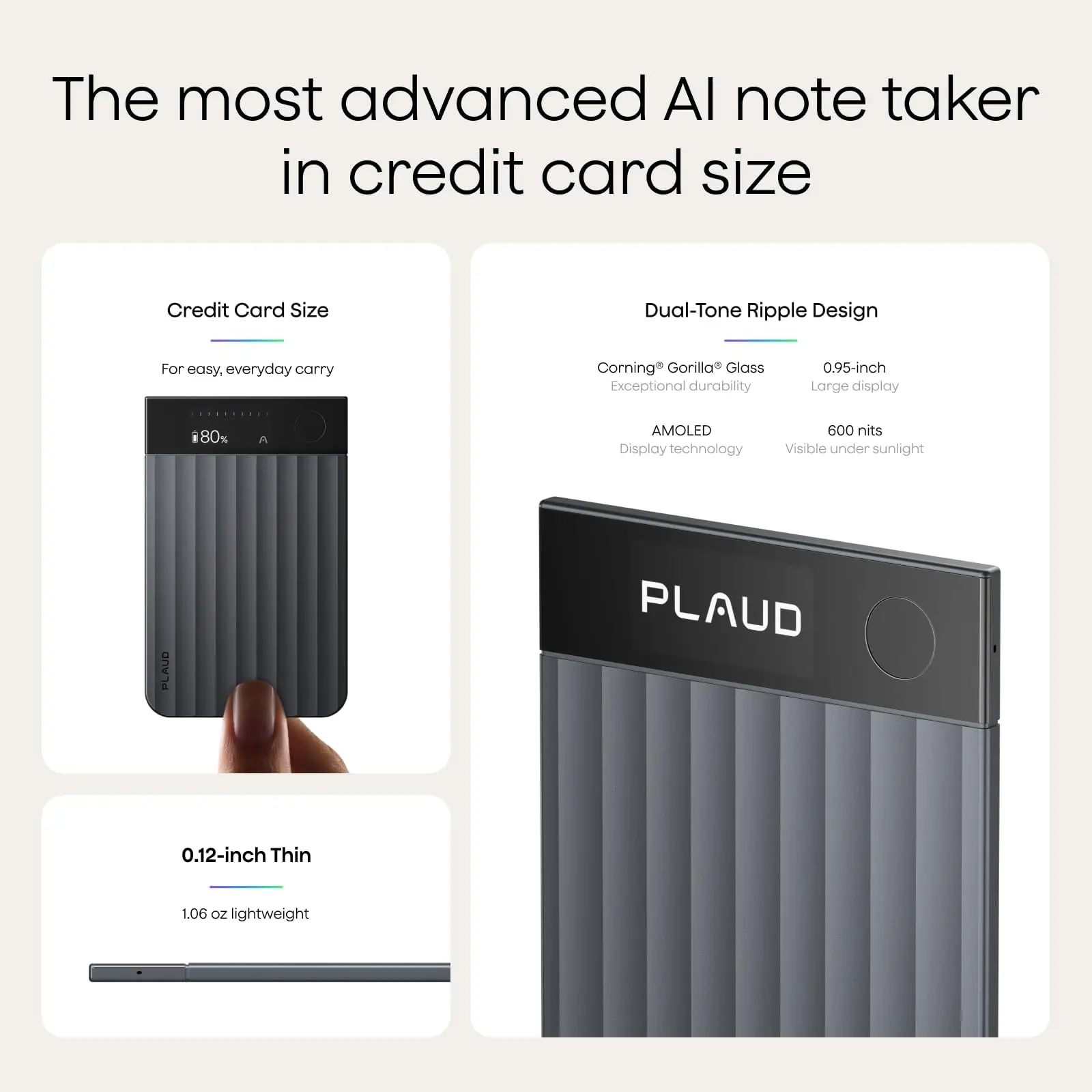Plaud Note Pro AI Voice Recorder, Transcribe & Summarize with AI Note Taker for Meetings & Calls, Supports 112 Languages, Ultra-