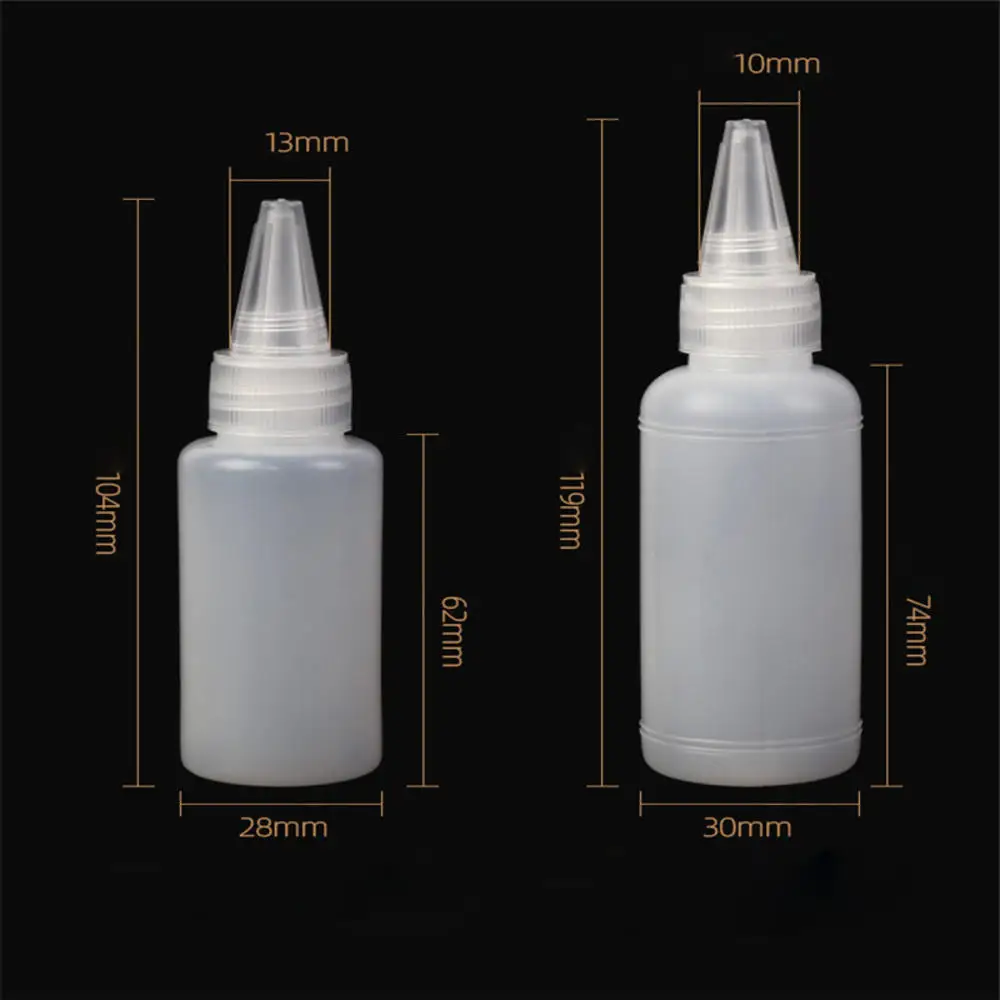 1PC 10ML/20ML30ML/50ML Empty PE Plastic Glue Bottles With Screw-On Lids Squeeze Liquid Ink Oil Dropper Bottles With Cap 2023 New