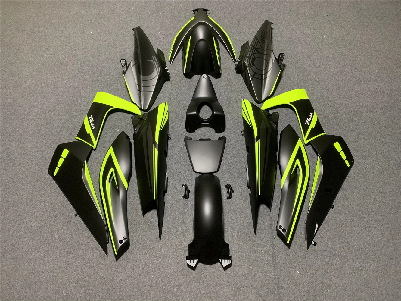 Motorcycle Fairing Kit for Yamaha TMAX500 08-11 530 2008 2009 2010 2011 Fairing matte black fluorescent Yellow gray