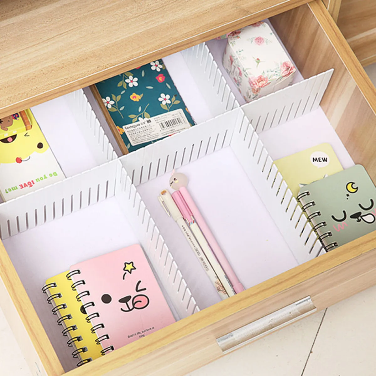 34 ชิ้นลิ้นชักพลาสติก Divider Separator Organizer ปรับตัด Home Partition PP