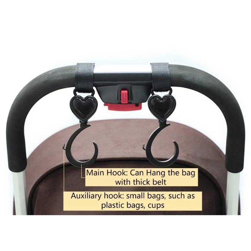 J15U ترقية خطاف لعربة الأطفال عربة خطاف حقيبة البلاستيك الأم خطاف حقيبة السنانير الدراجة 360 درجة الدورية عربة التسوق السنانير