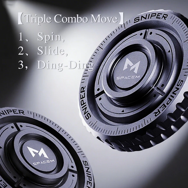 3-in-1 Metal Fidget Spinner Set for Adults  Anxiety Relief Toys with Push Card Hand Spinner Stress Reducer Gift for Kids Office