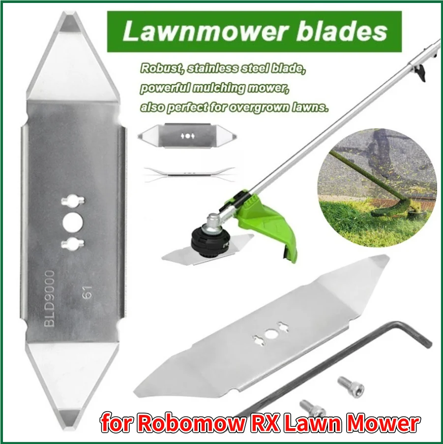 5-1Set Professional Stainless Steel Replacement Knife Blades Lawn Mower Accessories with Hex Key Lawn Mower Blade for Robomow RX