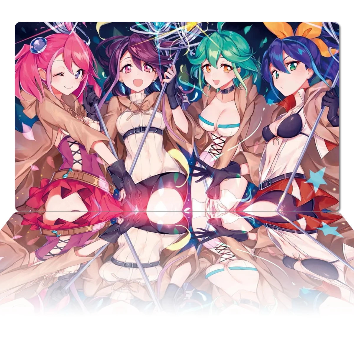 

YuGiOh ARC-V Playmat Rin Yuzu Ruri Serena TCG CCG Board Game Trading Card Game Mat Custom Rubber Anime Mouse Pad Zones Free Bag