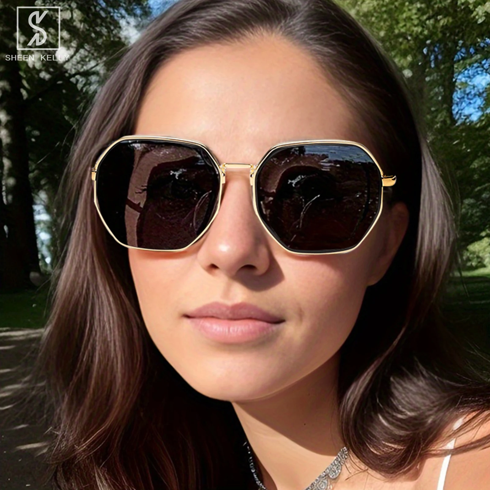 

Retro Polygon Sunglasses Women Men Trendy Smell Eyewear Fashion Hexagon Metal Frame Shades Eyewear 80s 90s