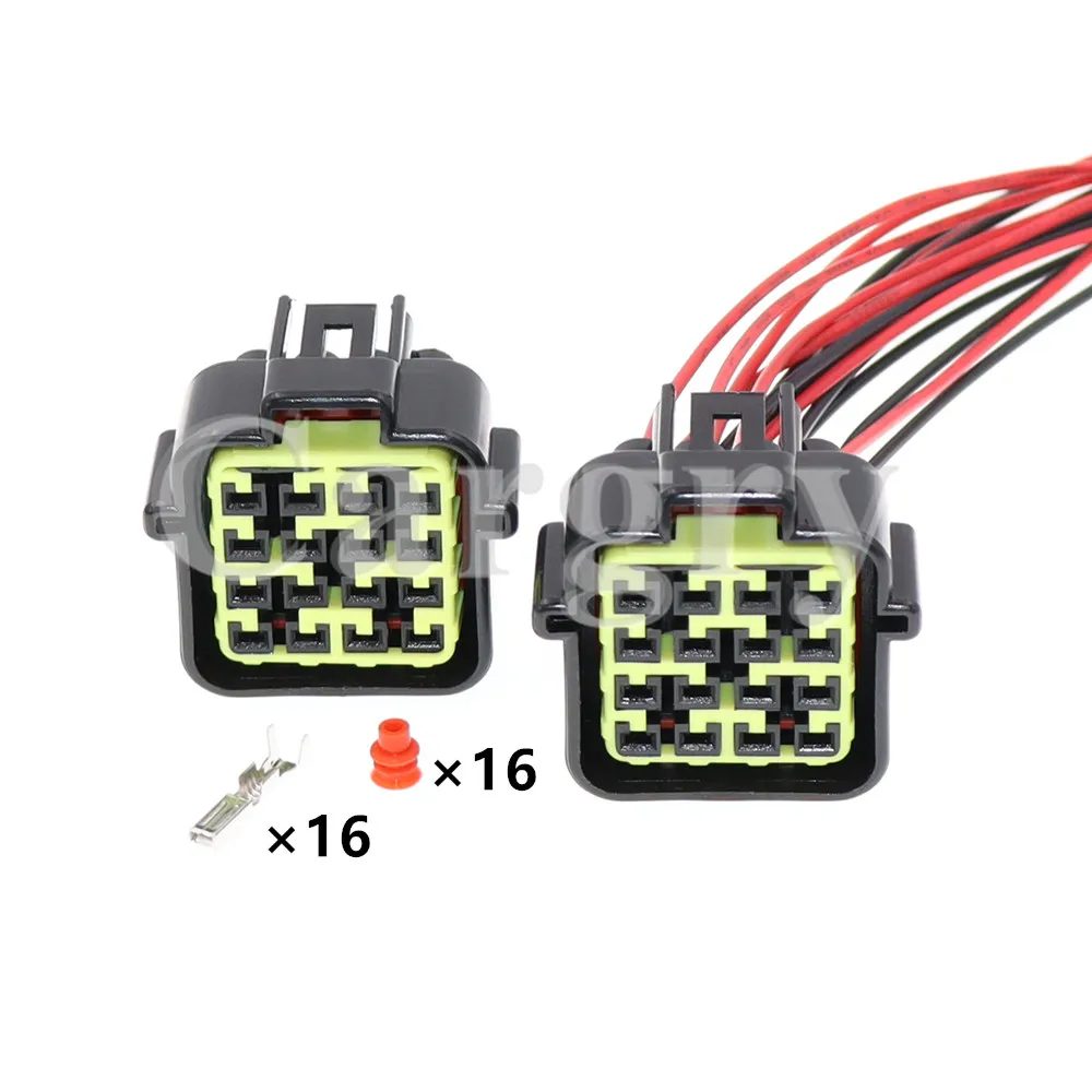1 Set 16P Auto Wiring Harness Socket AC Assembly FW-C-16F-B Car Waterproof Connector Automobile Electrical Plug Auto Parts