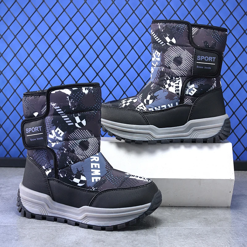 

Luxury Winter Children Snow Boots Boys Plush Sneaker 2025 New Plush Warm Kids Cotton Shoes Casual Sports Ankle Boots for Boy