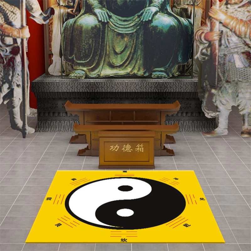 Traditional ethnic culture carpet Taoist mat Yin Yang Tai Chi Bagua diagram rug cushion non-slip meditation mat parlor floor mat