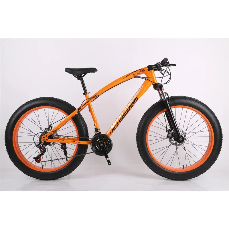 OEM 26 Inch Fat Adult Snow Bike 7 21 24 Speed Men Mountain Bicycle With Suspension Front Fork