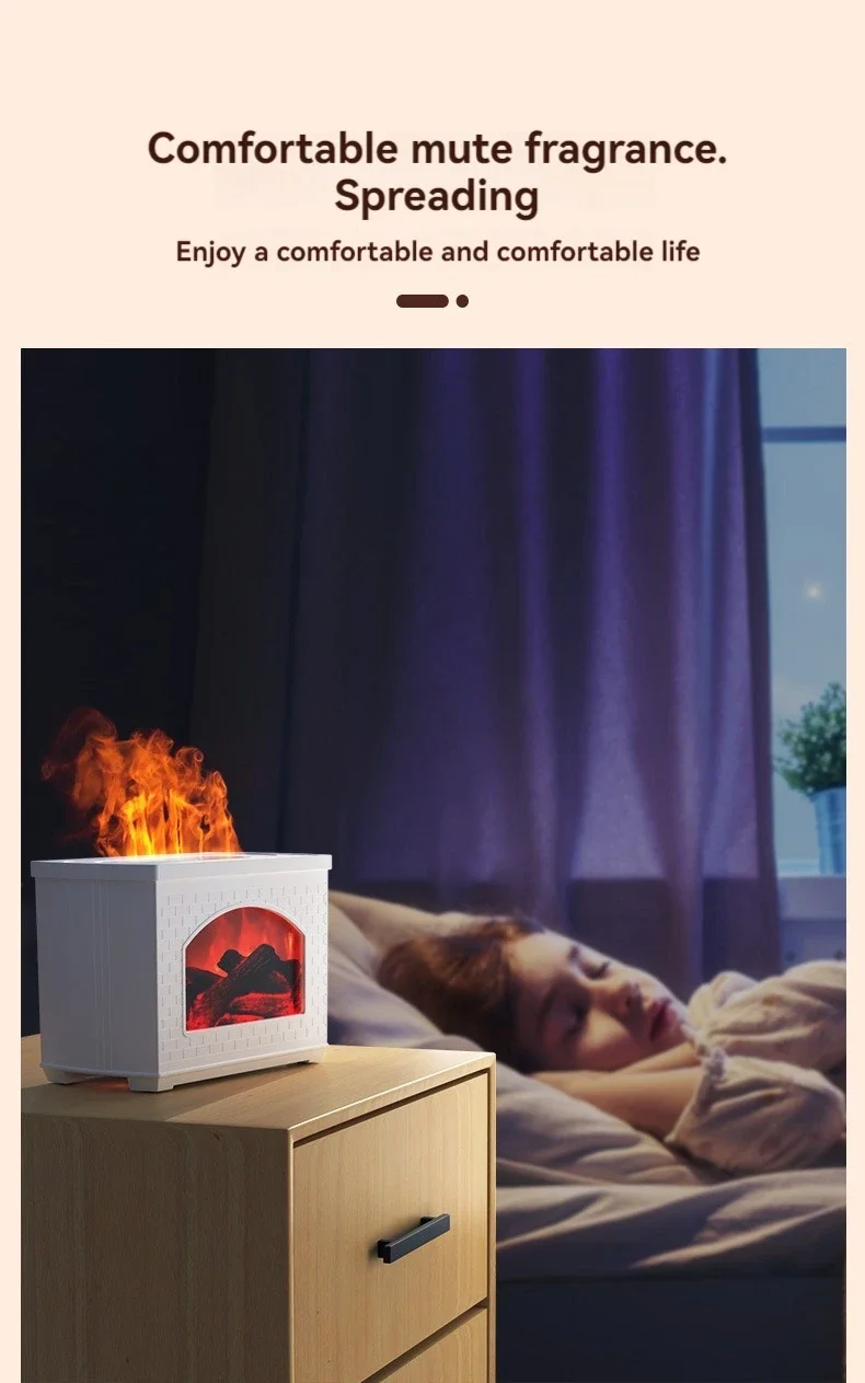 A new fireplace aroma humidifier home desktop small diffuser automatic fragrance machine simulation flame