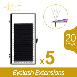 20 Rows 5 Trays Eyelashes Extensions Accressories Korean PBT materials Enlarge Eyes Makeup Tools