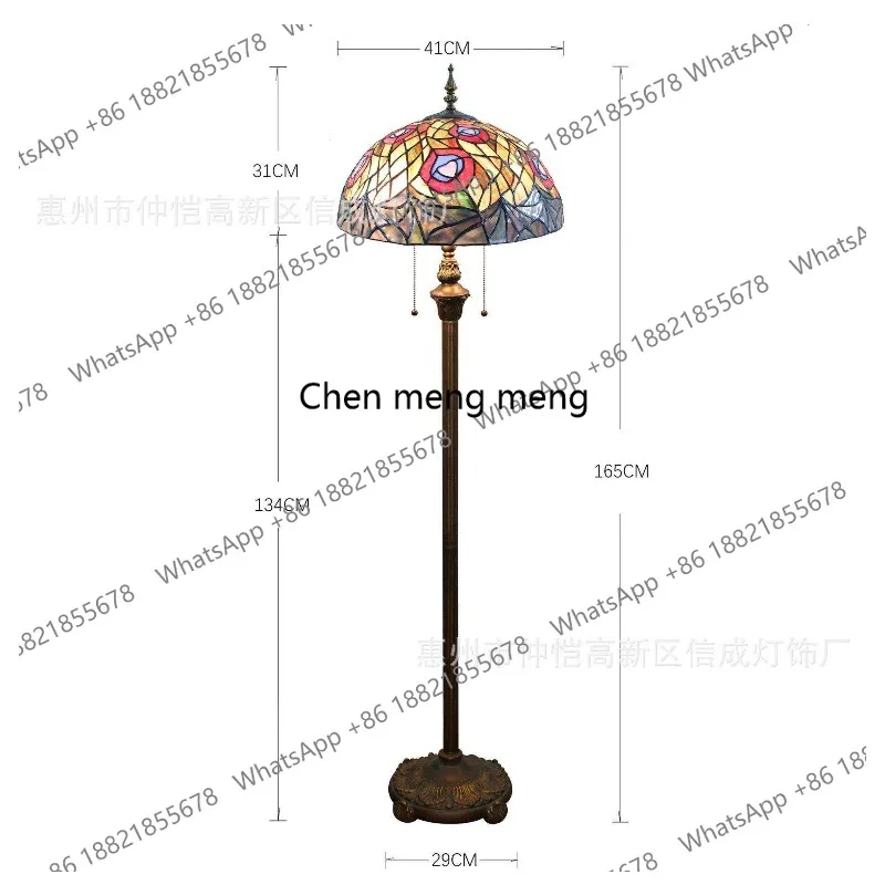 Colored peacock feather standing coffee table bar coffee restaurant bedroom wedding house villa floor lamp
