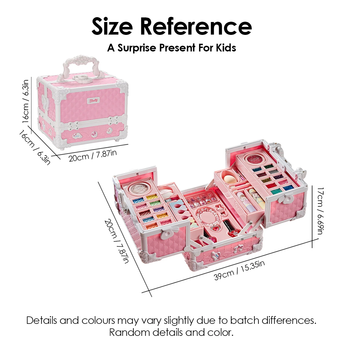 Kids Makeup Kit for Girls Princess Real Washable Pretend Play Cosmetic Set Toys with Mirror Non-Toxic & Safe Birthday Gifts