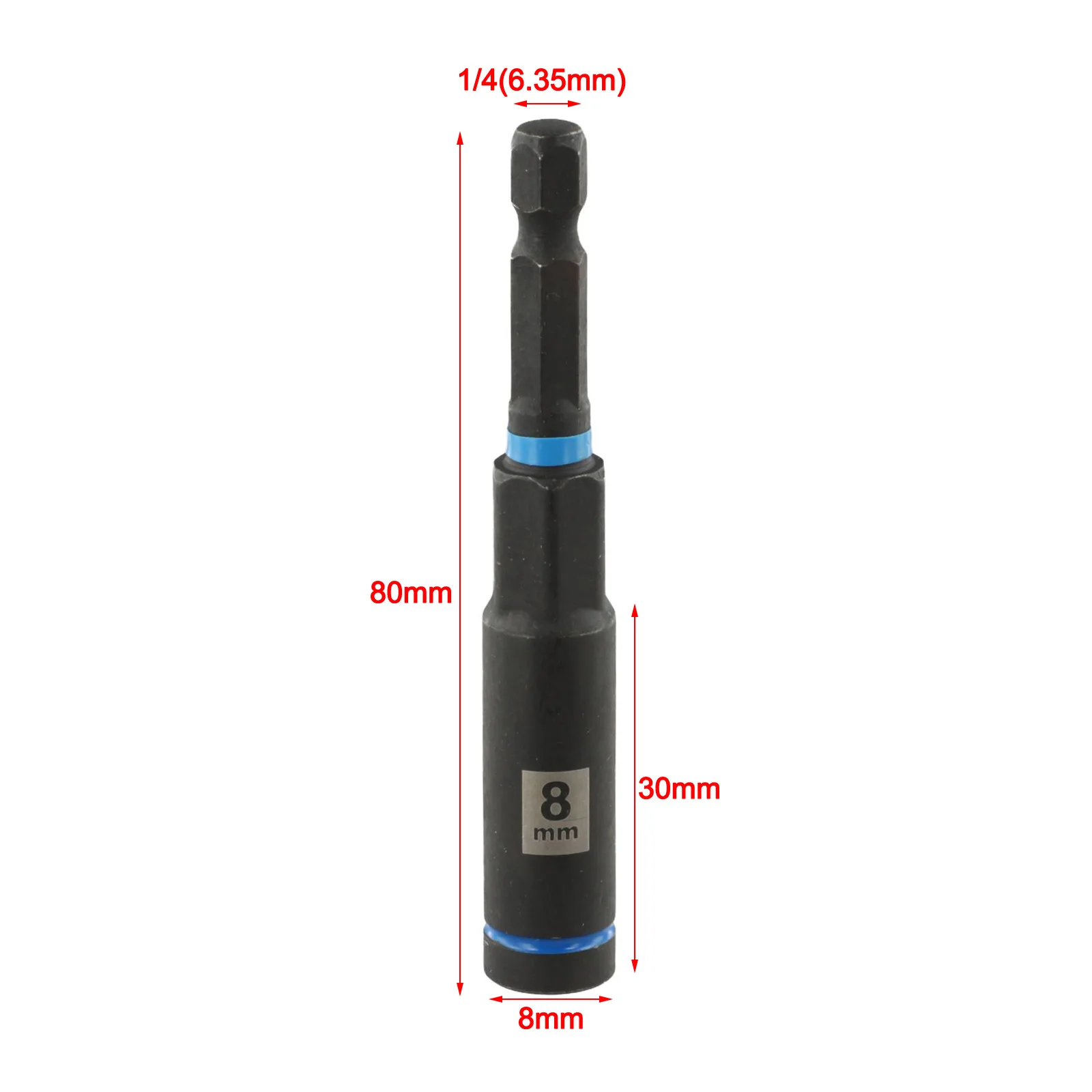 Hex Socket Nut Driver Set 80mm Drill Bit Adapter Extension Sleeve Suitable for Pneumatic and Electric Screwdrivers