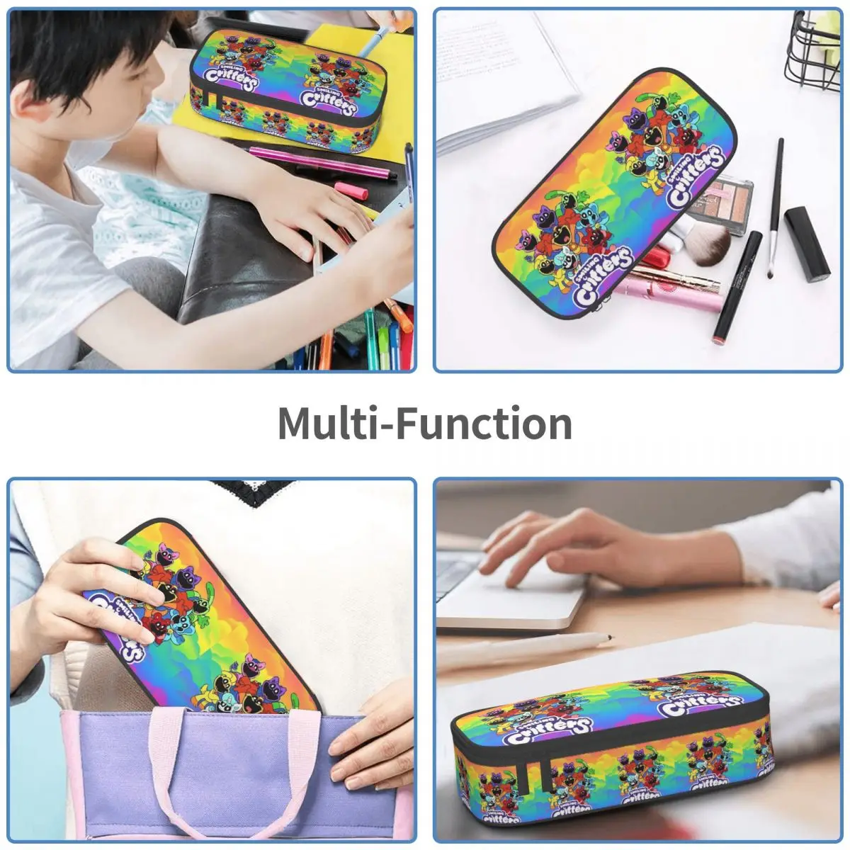 Smiling Critters Pencil Case for Boy Girl School Pen Box Pencil Bag Stationery Supplies Pen Holder Bag