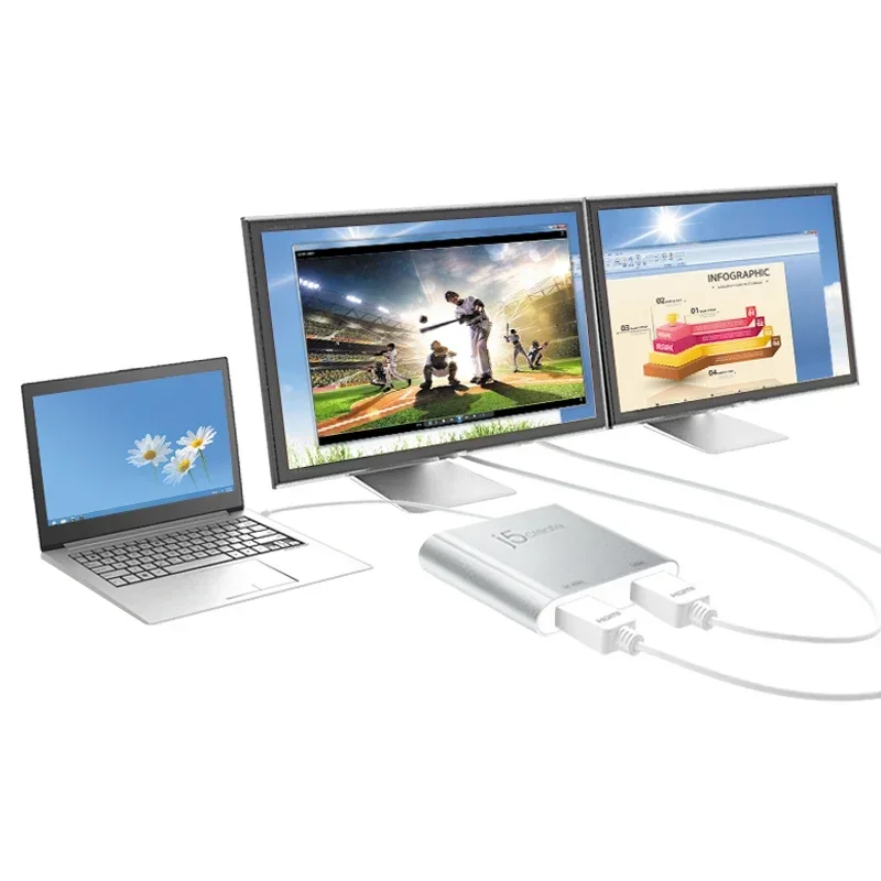 Tarjeta gráfica externa J5Create JUA365 USB3.0 a 2 canales 2K4K DualDisplay compatible con