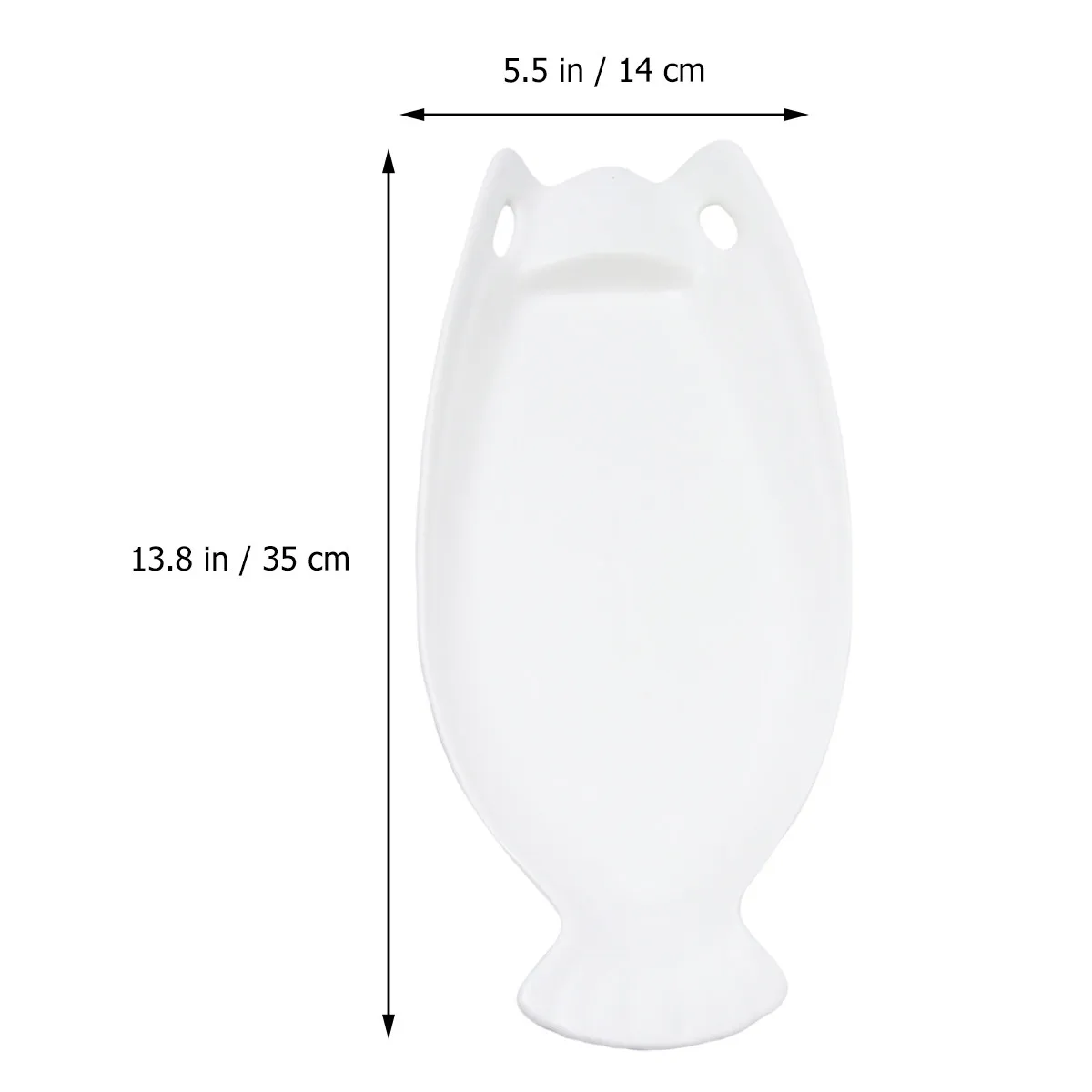 1Pcs Ceramic Fruit Plate Fish Shaped Creative Serving Dish for Wedding Home Dining Party Restaurant Use Premium Quality White