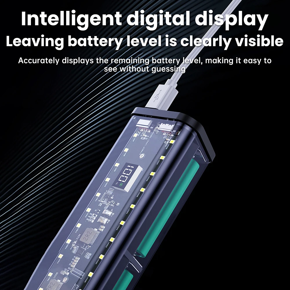 22,5 W DIY-batterijlader Case Transparant snel opladen Case 6-cel 18650 batterijhouder voor Power Banks Geen soldeerkit